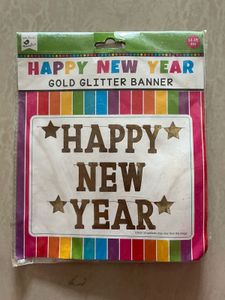 Happy New Year Golden Party Banner