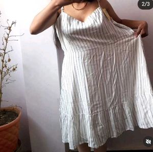 Striped Sundress with Ruffle Hem