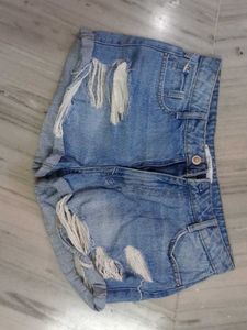 Distressed Denim Shorts