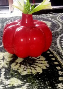 Red Pumpkin Vase Duo