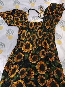 Sunflower Print Dress