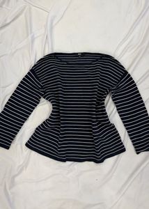 uniqlo Striped Long Sleeve Top