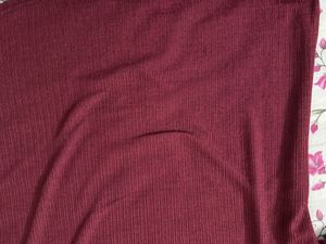 Maroon Top with Ruffle Sleeves