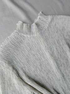 Ivory Ribbed Turtleneck Top