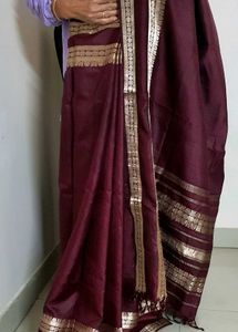 Maroon Dupatta with Gold Detailing