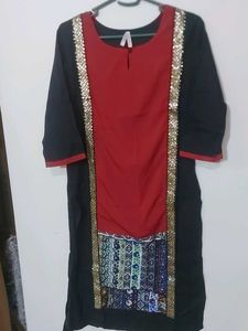 Stylish Black and Red Kurti