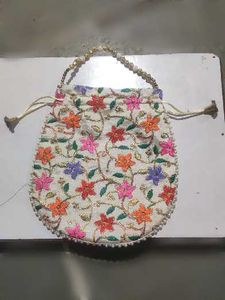 Floral Embroidered Potli Bag
