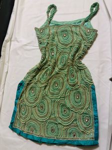 Pearl Beaded Mini Dress