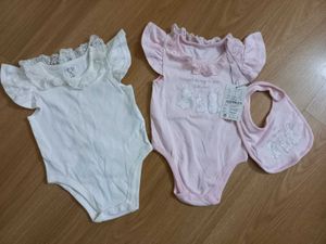 2 Rompers With 1 Bib