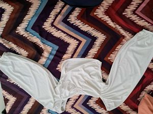 White Sweetheart Balloon Sleeve Crop Top
