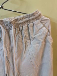 Casual White Cotton Pants