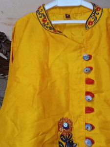 Yellow Embroidered Kurta