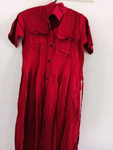 Red Short Sleeve Dress