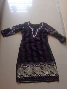Black And Violet Ethnic Dress