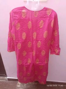 New Unused Xxl Pink Printed Kurta