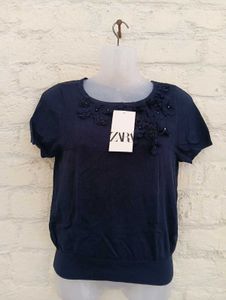 Navy Blue Floral Tee