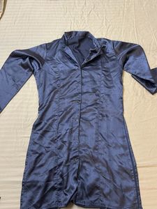 Premium Quality Grey Satin Nightsuit set