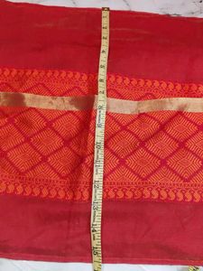 Elegant Red &amp; Gold Saree