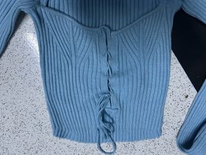 Cyan Blue Beautiful Bodyfit Crop Top