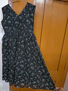 Printed Black Dress