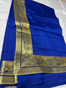 Navy Blue Georgette Zari Saree