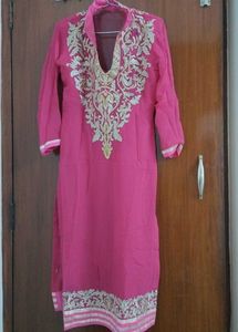 Hot Pink Embroidered Bridal Kurta Set
