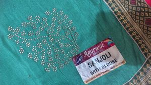 Elegant Green n black Saree