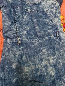 Dyed Blue Short  Frock Or Dress