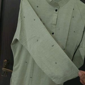 Beautiful Light Green Hand Work Kurta Never Used But Not Have Bill Qualities Very Good