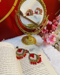 Red Flower Beaded Earrings🌹