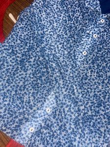 Beautiful Blue Shirt Style Mesh Top....