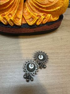 Voylla Oxidised Silver Plated Earrings