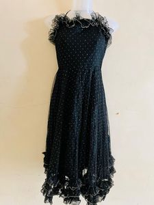 Korean Designer Flared Black One Piece