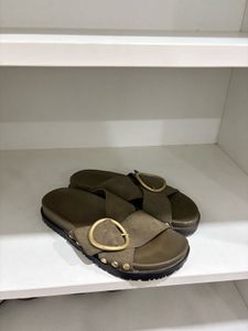 Zara Leather Buckle Flats