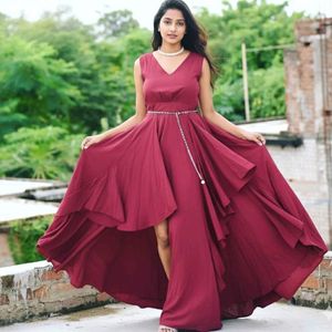 Elegant Maroon Maxi Dress