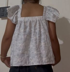 Print Square Neck Top