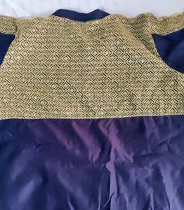 Navy &amp; Gold Embroidered Dress