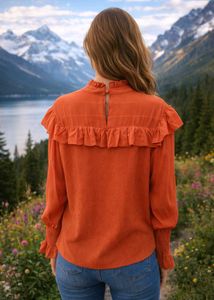 Ruffled Long Sleeve Top