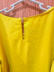 Wardrobe Plain Mustard Top With Frill Sleeves