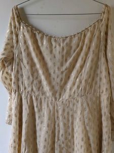 Elegant Gold Anarkali Kurta