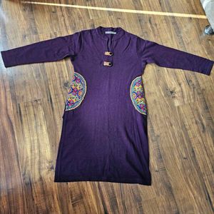 Embroidered Woolen Kurta