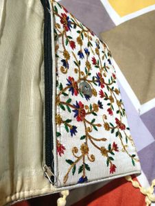 Embroidered Floral Clutch