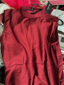 Elegant Maroon Maxi Dress XL