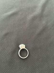 Artificial silver ring with a big diamond