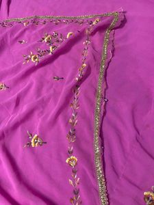 Elegant Blue Embroidered Saree