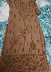 Brown 🤎 Fully Work Lucknowi Kurti