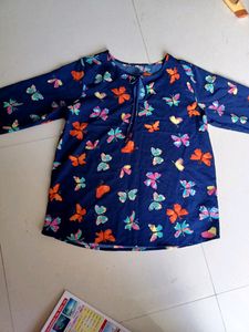 Blue Floral Print Top