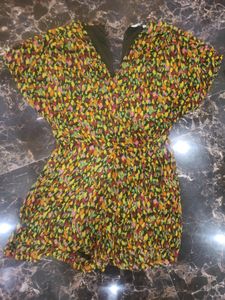 A Cute Playsuit Of Multicolour