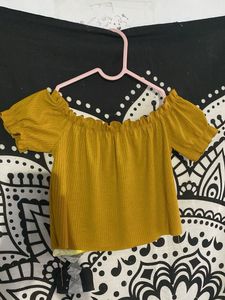 Mustard Yellow Off-Shoulder Top