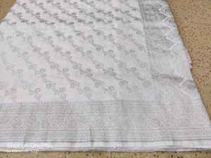 Banarsi Special Silver Zari Saree Self